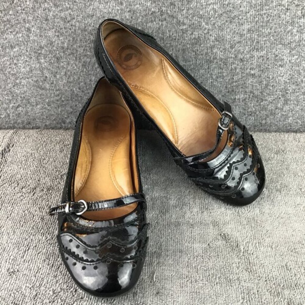 Nurture by Lamaze Black Accent Buckle Flats Womens‎ Sz 9